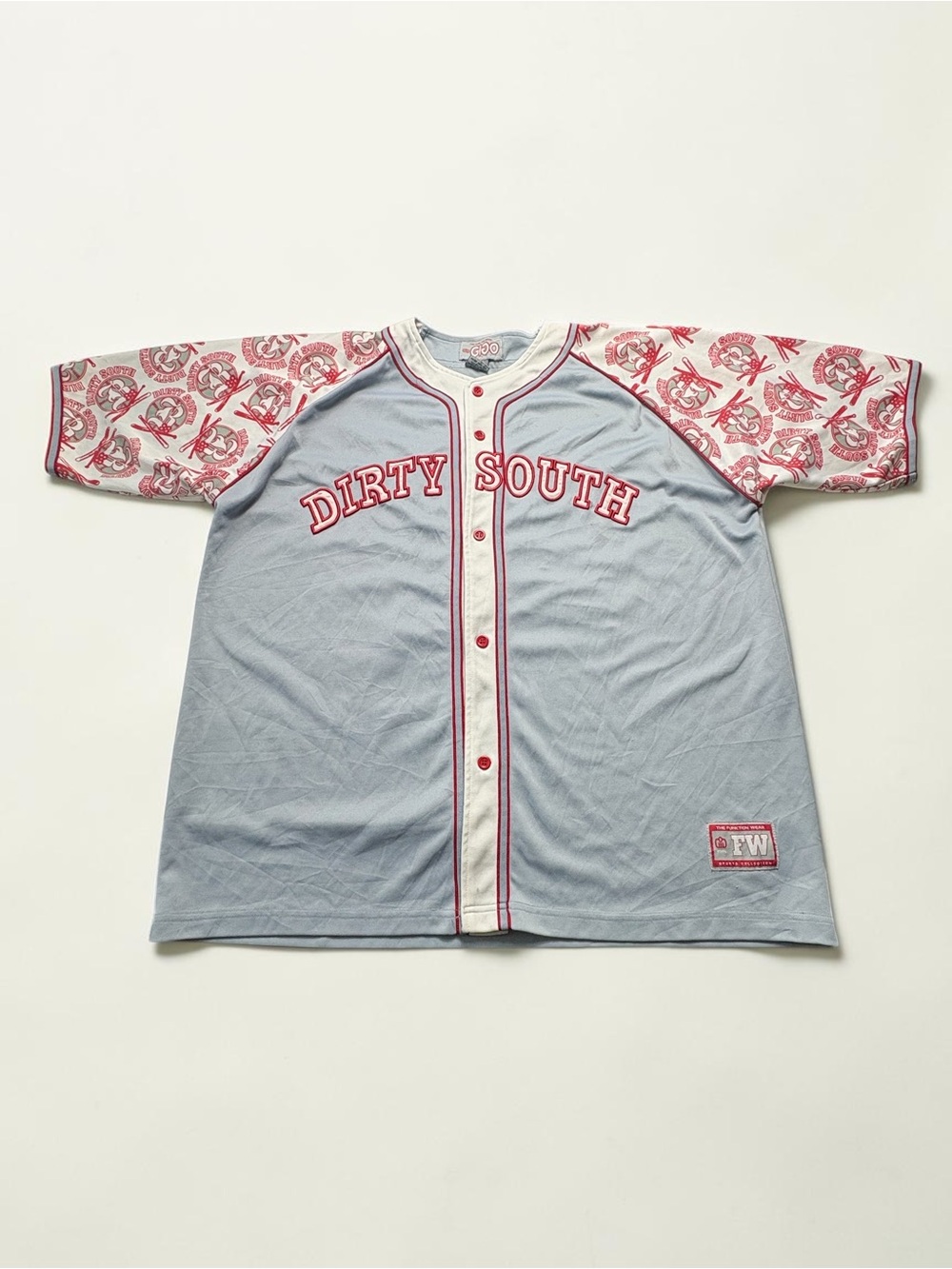 Vintage Y2K GIGO The Funktion Wear Dirty South Baseball Jersey Blue Red 2XL - Picture 2 of 12